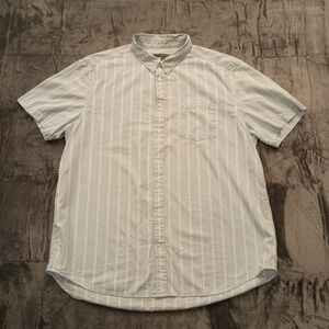 Old‎ Navy Mens Light Blue Stripe Short Sleeve Button Down Shirt XXL Casual